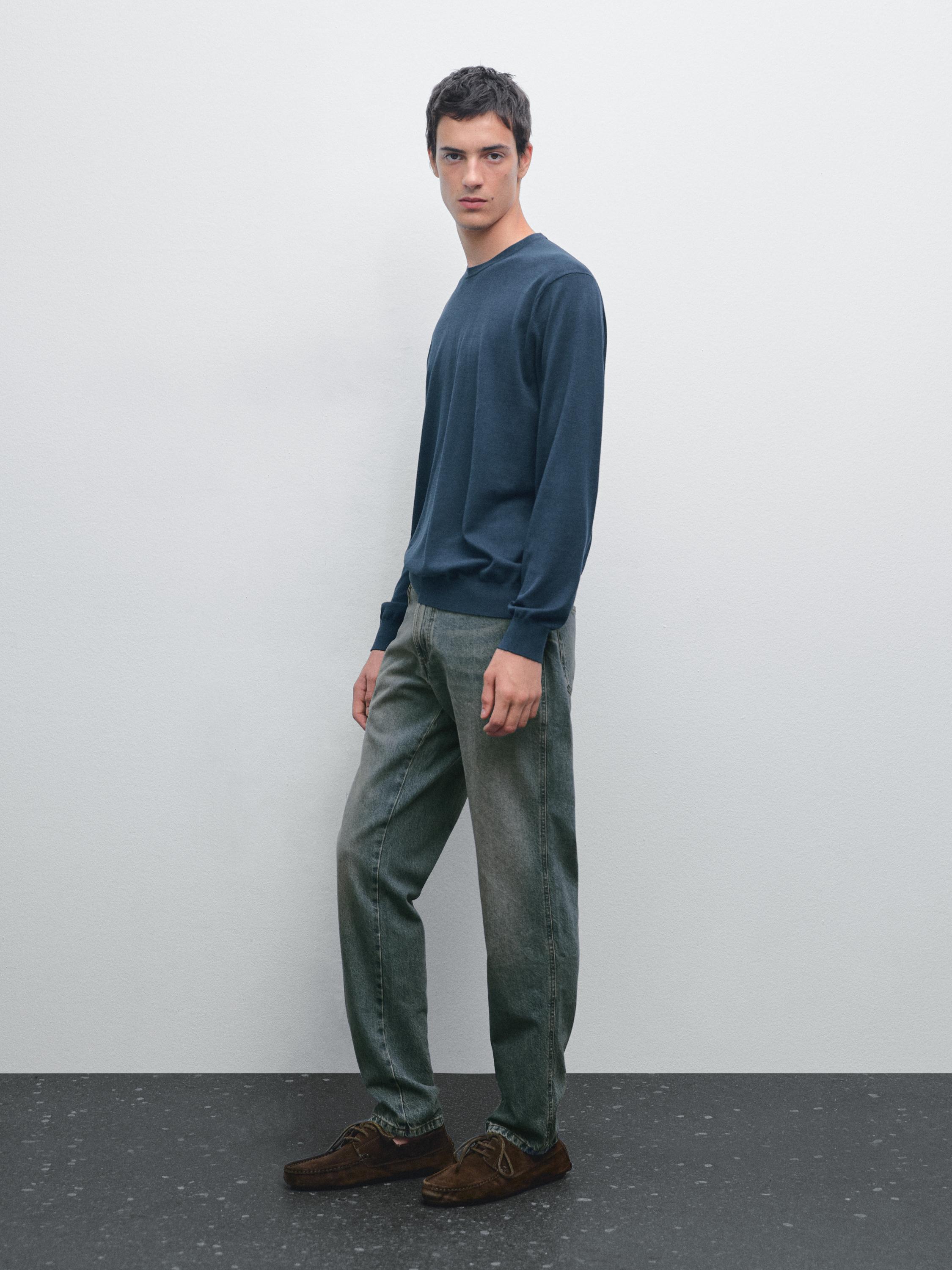 Pull en coton et soie mélangés